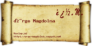 Ürge Magdolna névjegykártya