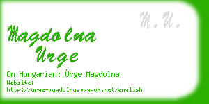 magdolna urge business card