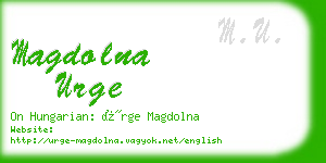 magdolna urge business card